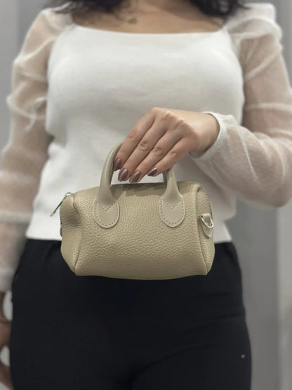 Trend Mini Boston Çanta - Şık ve Pratik | Krem/Bej Rengi