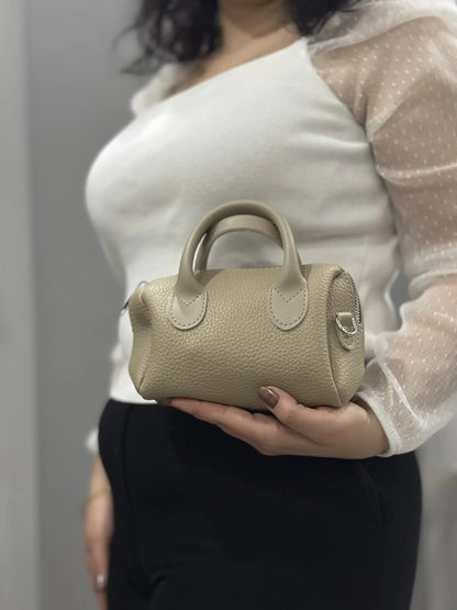 Trend Mini Boston Çanta - Şık ve Pratik | Krem/Bej Rengi